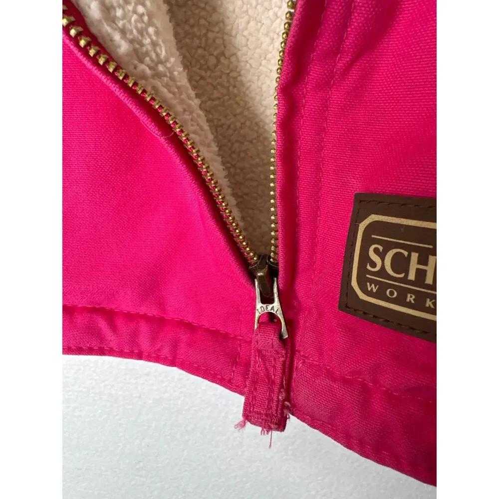1980s–1990s C.L. Schmidt 3T Pink Sherpa Lined Cotton Jacket
